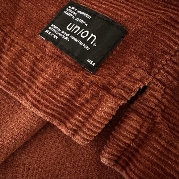 Pacific Northwest Union SEA WA Shacket shirt Men XXL Corduroy Burnt Orange - Picture 13 of 16
